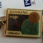 Giftpreneurs USPS Postmark Originals Keychain BANKING Gold Tone Original Box