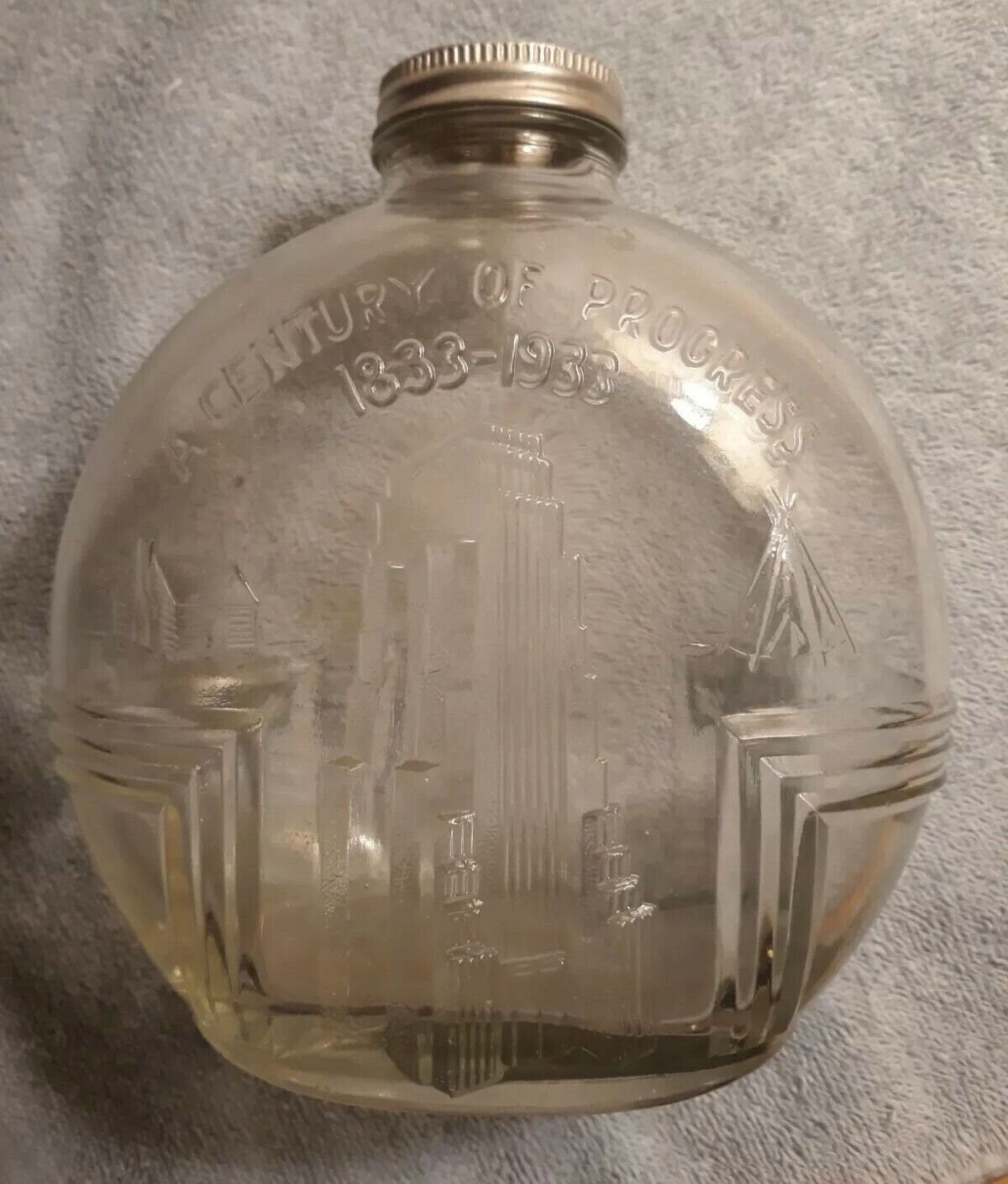 1933 Chicago World's Fair Glass Bottle With Cap, A Century of Progress ...