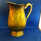 Excellent Antique Vintage COPPER Water Pitcher 8-1/4" Tin Lined Brass Handle