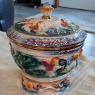 NORLEANS Hand Made Italy CAPODIMONTE  Footed Bowl Nudes Cherubs