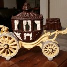 Vintage Cast Iron Figurative Fairy Tale Carriage Doorstop