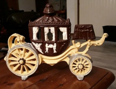 Vintage Cast Iron Figurative Fairy Tale Carriage Doorstop
