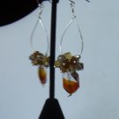 Amber tri- Colored Glass Earrings