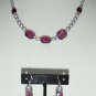 Amethyst Graphic Swarovski Crystal and Pearl Necklace and earring Set