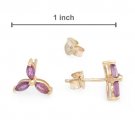 Brand New Earrings With 0.60ctw Genuine Amethysts Made of Yellow Gold Length 8mm retail value $499