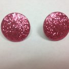 Pink Glitter Dot Earrings