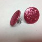Pink Glitter Dot Earrings