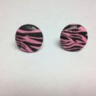 Pink Zebra Earrings