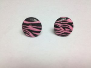 Pink Zebra Earrings