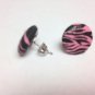 Pink Zebra Earrings