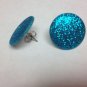 Blue Glitter Dot Earrings