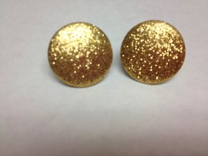Gold Glitter Dot Earrings