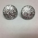 Silver Glitter Dot Earrings