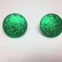 Green Glitter Dot Earrings
