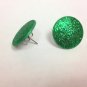 Green Glitter Dot Earrings