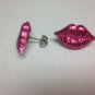 Pink Glitter Lips Earrings