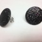 Black Glitter Dot Earrings