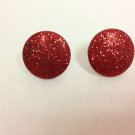Red Glitter Dot Earrings