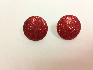 Red Glitter Dot Earrings