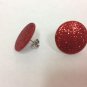 Red Glitter Dot Earrings