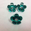 Green Flower Earrings/Ring Set
