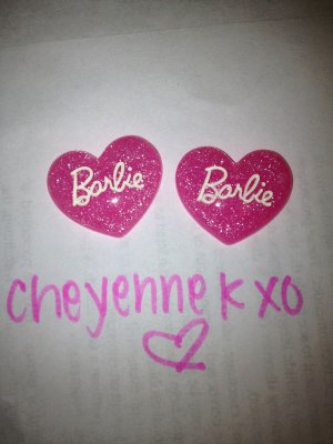 Light Pink Barbie Heart Earrings