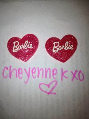 Dark Pink Barbie Heart Earrings
