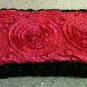 Beautiful Pink Taffeta Diaper wipe case with black pearl rose trim-New Mom must have