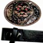 Lion Head - Belt Buckle with Leather Black Belt