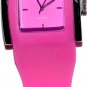 Geneva Square Face Silicone Gel Band Womens Watches - Pink