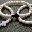 White Turquoise Rosary Stretch Bracelet