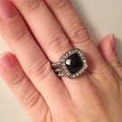 Designer Inspired Black/Silver Ring