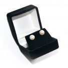 Freshwater Cultured Pearl Earrings Single Grade AA White Polished Stainless Steel Jewelry
