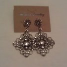 Diamond Vintage SILVER Flower Earrings