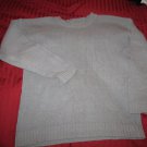 Womens Cherry Stix gray crew neck sweater medium ramie/cotton
