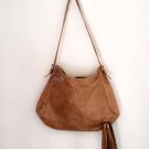 Aroha leather shoulder bag with tassels hand made in Bali by ELF.