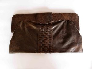 Halcyon woven leather clutch-purse hand made in Bali by ELF
