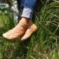 Muse leather ballet flats with cuff hand made in Bali by ELF