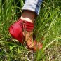 Muse leather ballet flats with cuff hand made in Bali by ELF