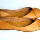 Native casual leather ballet flats with cuff hand made in Bali by ELF