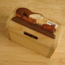 NEW HANDCRAFTED NATURAL WOODEN TREASURE CHEST - MONEY BOX WITH A SECRET LOCK