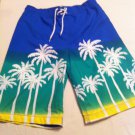 J.Khaki swim trunks, Blue/Green/Yellow Palm Tree Design, Cargo Pocket Size M, New With Tags