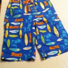 J.Khaki swim trunks, Bl/Orng/Yllw Surf Board/Palm Tree Design, Cargo Pocket Size L, New With Tags