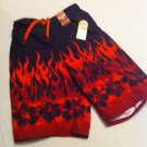 Arizona Swim Trunks, Flame/Flower Design, UPF 50, Size L, New With Tags