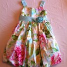 Bonnie Jean Size 6x Blue/Green/Pink Floral Bubble Skirt