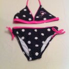 Arizona Size 4-6X 2 Pc. Black and Pink White Polka Dota UPF 50 Protection