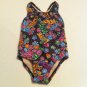 Girls 1 Pc. Speedo Size 4 Black/Multicolor Love and Peace Design