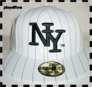 New York Fitted Embroidered Baseball Cap - Size Medium
