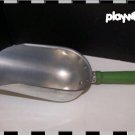 Vintage LARGE Aluminum Scoop With Green Wooden Handle