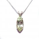 17x8 Marquise Prasiolite pendant with chain